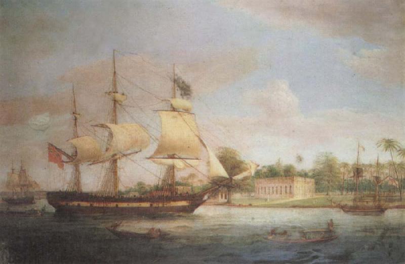 Thomas Whitcombe Approaching Calcutta oil painting image